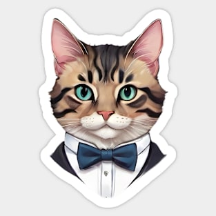 Fancy Cat with Bowtie no.17 Sticker